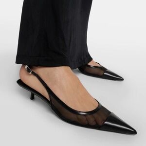 Brand new SAINT LAURENT Women's Oxalis Slingback Kitten Heel Pumps 38